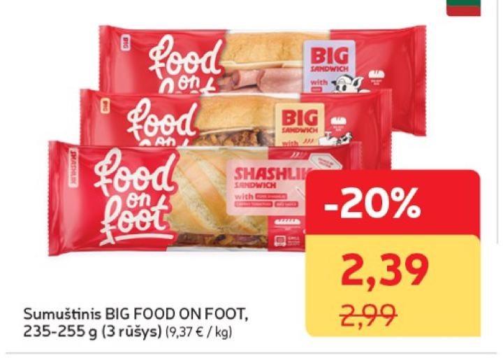 Sumuštinis BIG FOOD ON FOOT, 255 g