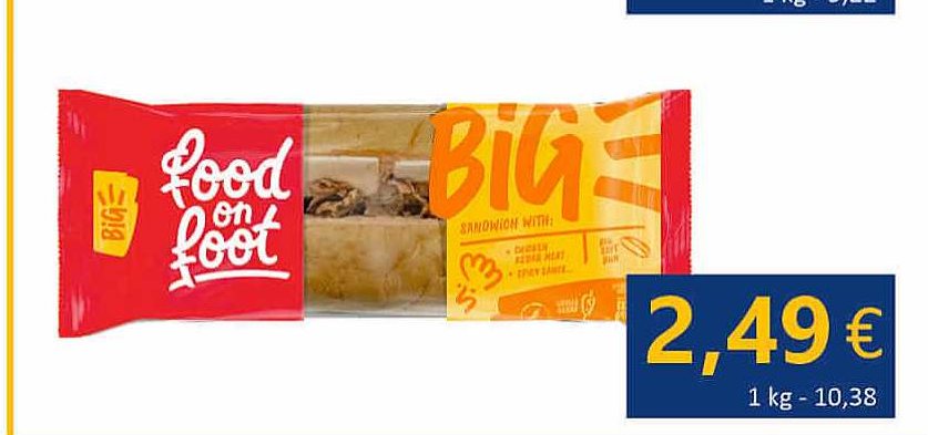 Sumuštinis BIG SUBMARINAS su vištienos kebabų ir aštr.padažu, 240 g