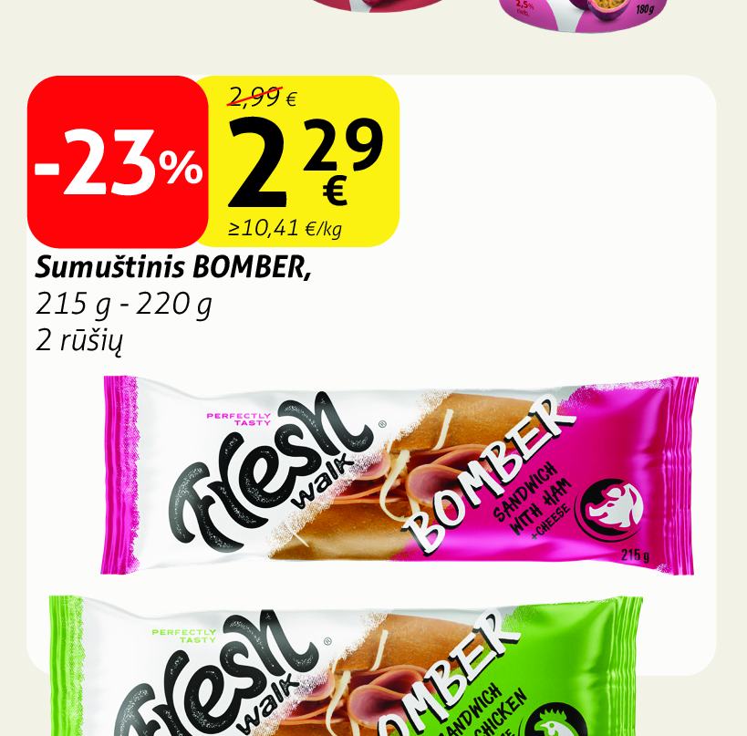 Sumuštinis BOMBER, 215 g - 220 g