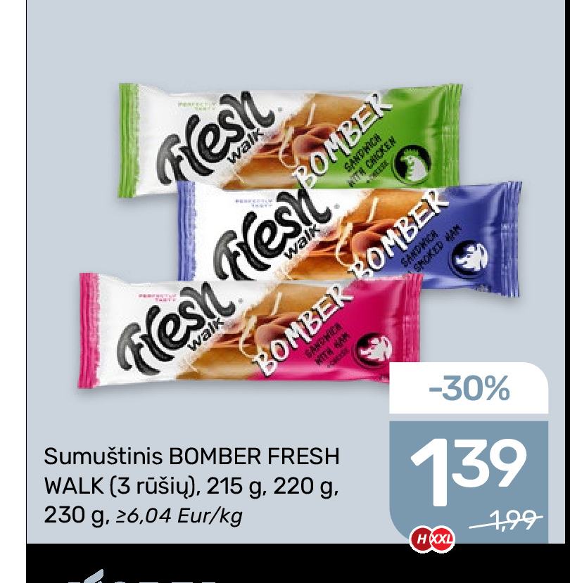 Sumuštinis BOMBER FRESH WALK, 215 g