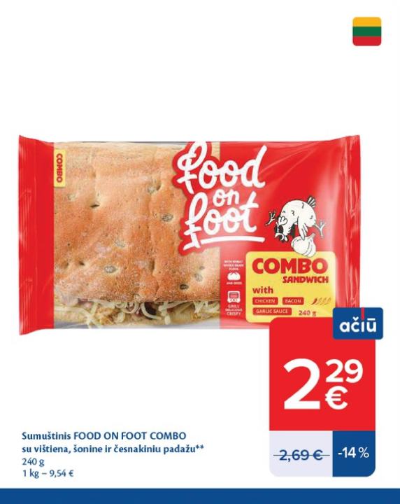 Sumuštinis FOOD ON FOOT COMBO, 240 g