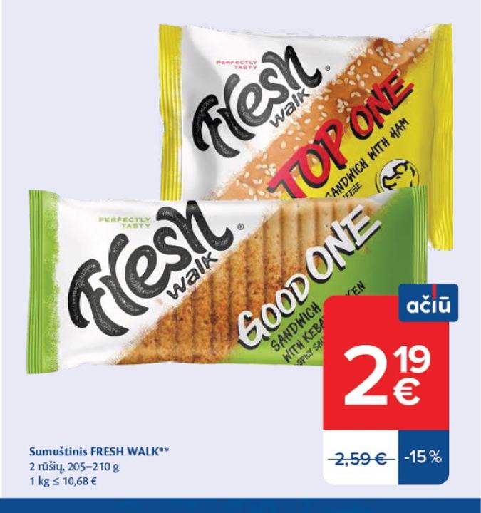 Sumuštinis FRESH WALK, 210 g