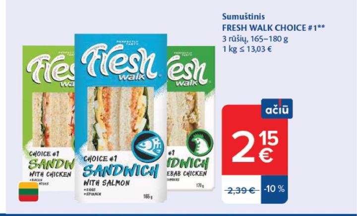 Sumuštinis FRESH WALK CHOICE #1, 180 g