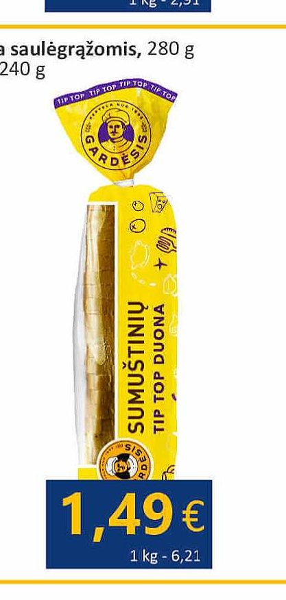 SUMUŠTINIŲ Tip top duona, 240 g