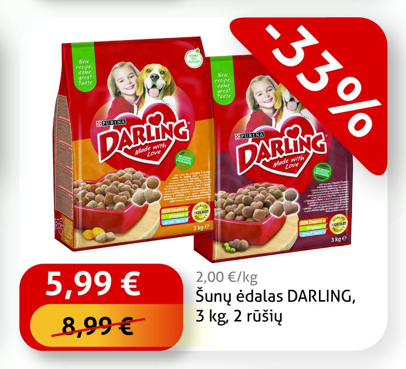 Šunų ėdalas DARLING, 3 kg