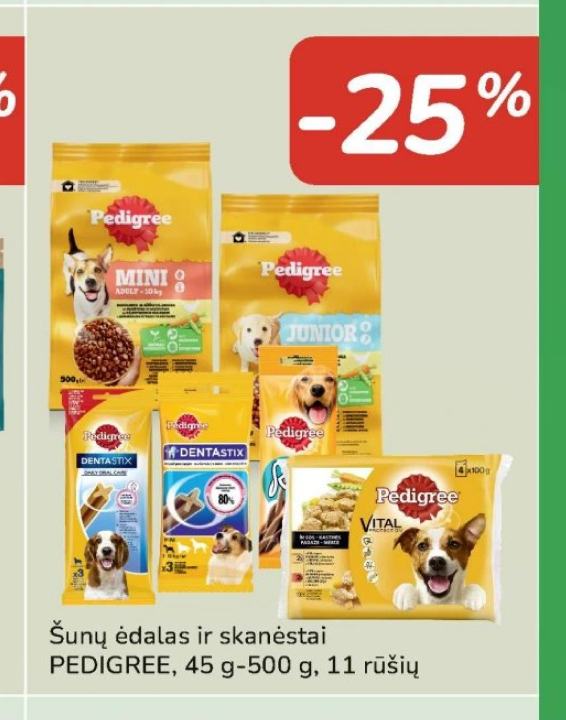 Šunų ėdalas ir skanėstai PEDIGREE, 45 g-500 g