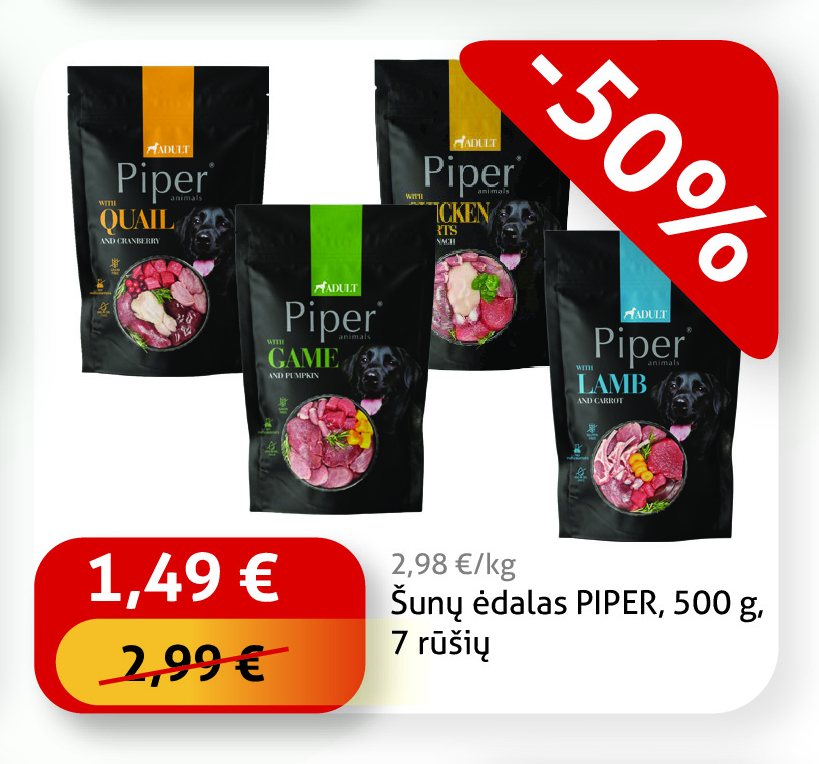 Šunų ėdalas PIPER, 500 g