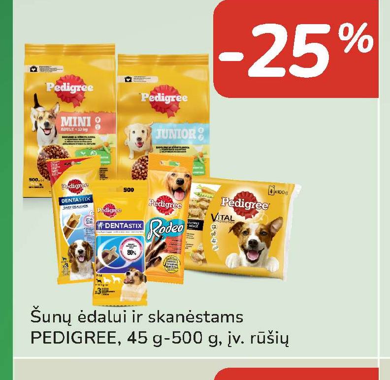 Šunų ėdalui ir skanėstams PEDIGREE, 45 g-500 g