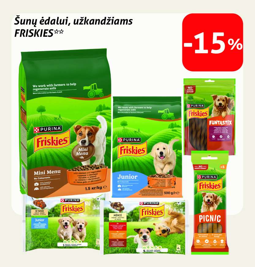 Šunų ėdalui, užkandžiams FRISKIES