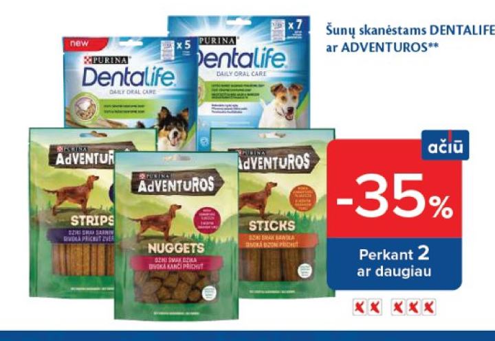 Šunų skanėstams DENTALIFE ar ADVENTUROS