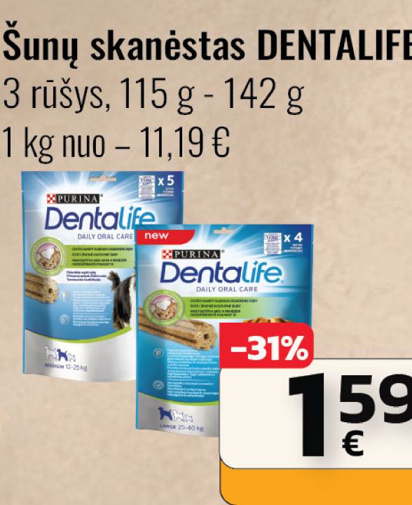 Šunų skanėstas DENTALIFE, 115 g - 142 g