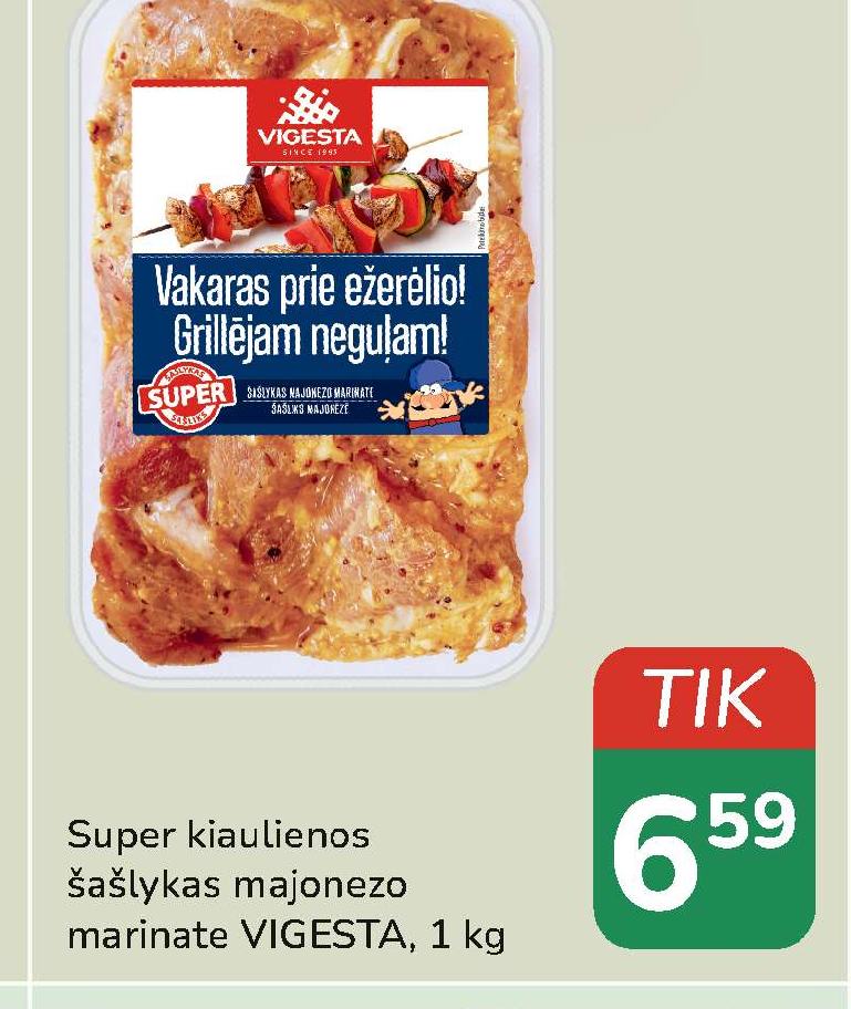 Super kiaulienos šašlykas majonezo marinate VIGESTA, 1 kg