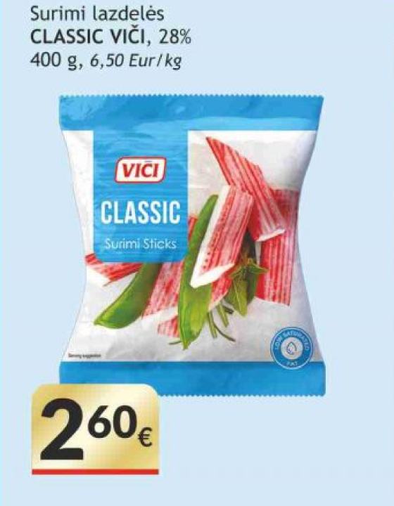 Surimi lazdelės CLASSIC VIČI, 400 g