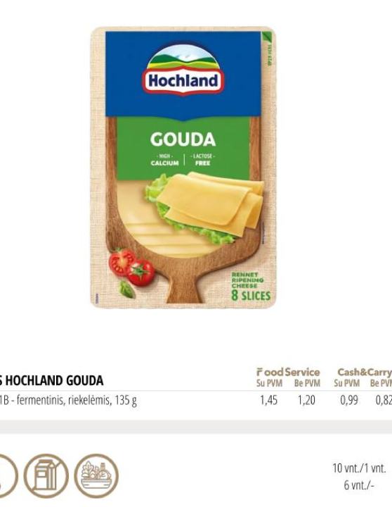 SŪRIS HOCHLAND GOUDA, 125 g