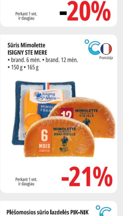 Sūris Mimolette ISIGNY STE MERE, 150 g