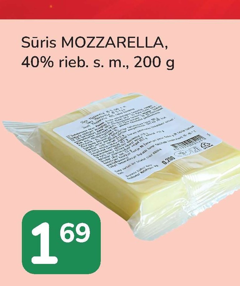 Sūris MOZZARELLA, 200 g