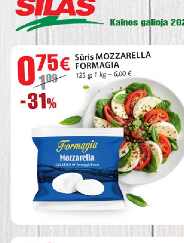 Sūris MOZZARELLA FORMAGIA, 125 g