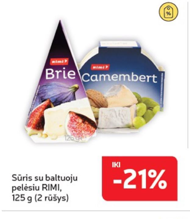 Sūris su baltuoju pelėsiu RIMI, 125 g