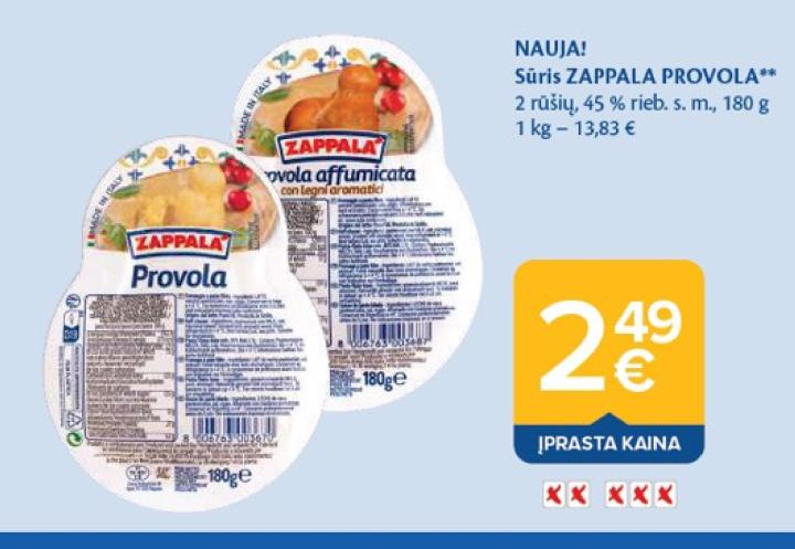 Sūris ZAPPALA PROVOLA, 180 g