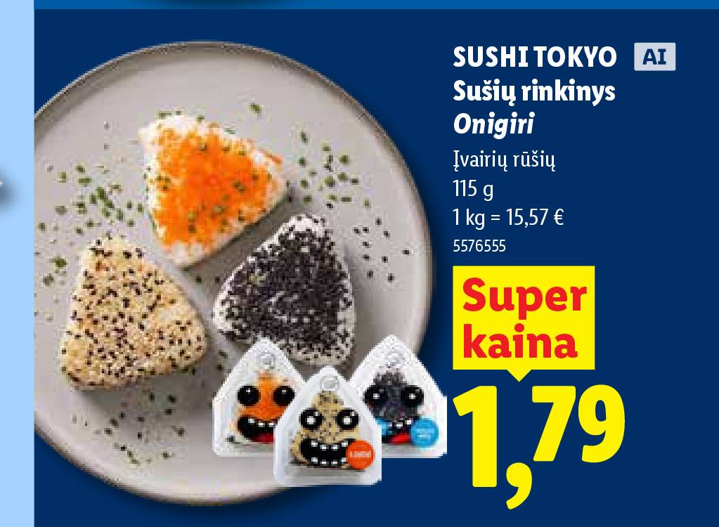 SUSHI TOKYO Sušių rinkinys Onigiri, 115 g