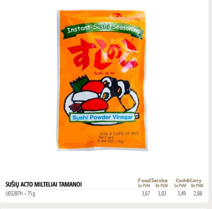 SUŠIŲ ACTO MILTELIAI TAMANOI, 75 g