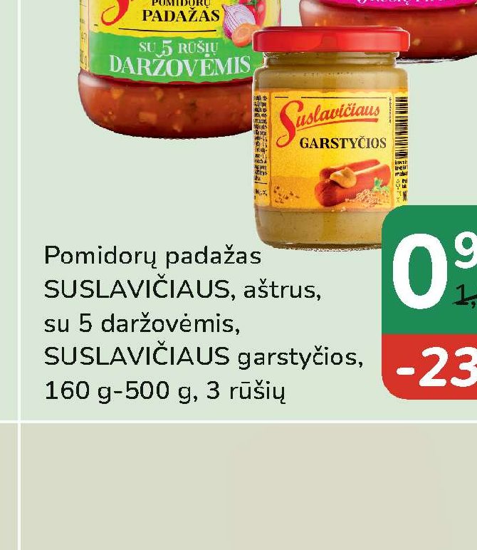 SUSLAVIČIAUS garstyčios, 160 g-500 g