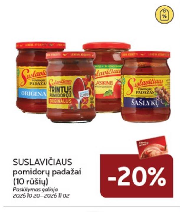 SUSLAVIČIAUS pomidorų padažai