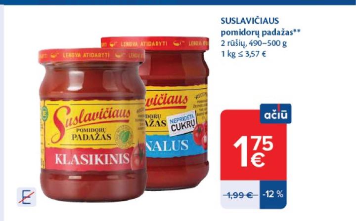 SUSLAVIČIAUS pomidorų padažas, 500 g