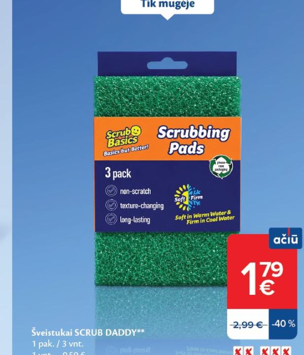 Šveistukai SCRUB DADDY, 1 pak.