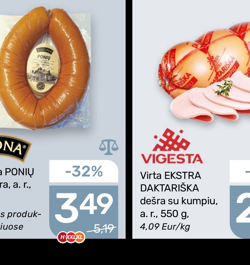 Sveriama PONIŲ virta dešra RIVONA, 1 kg
