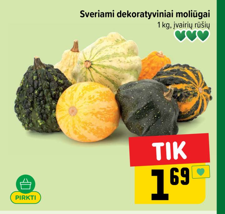 Sveriami dekoratyviniai moliūgai, 1 kg