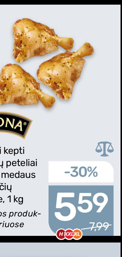 Sveriami kepti sparnelių peteliai TULPĖS medaus ir garstyčių marinate RIVONA, 1 kg