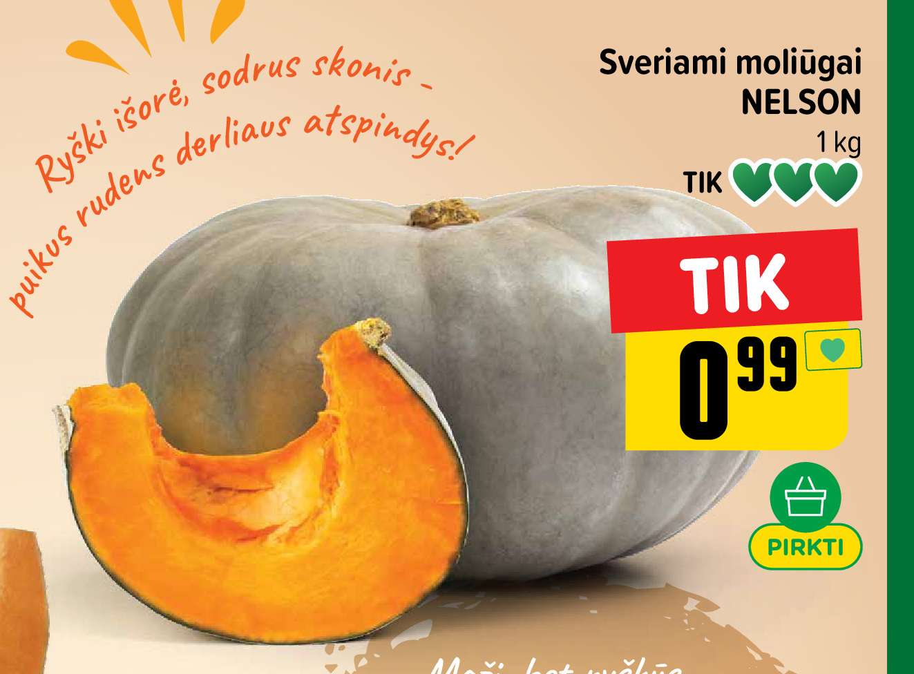 Sveriami moliūgai NELSON, 1 kg