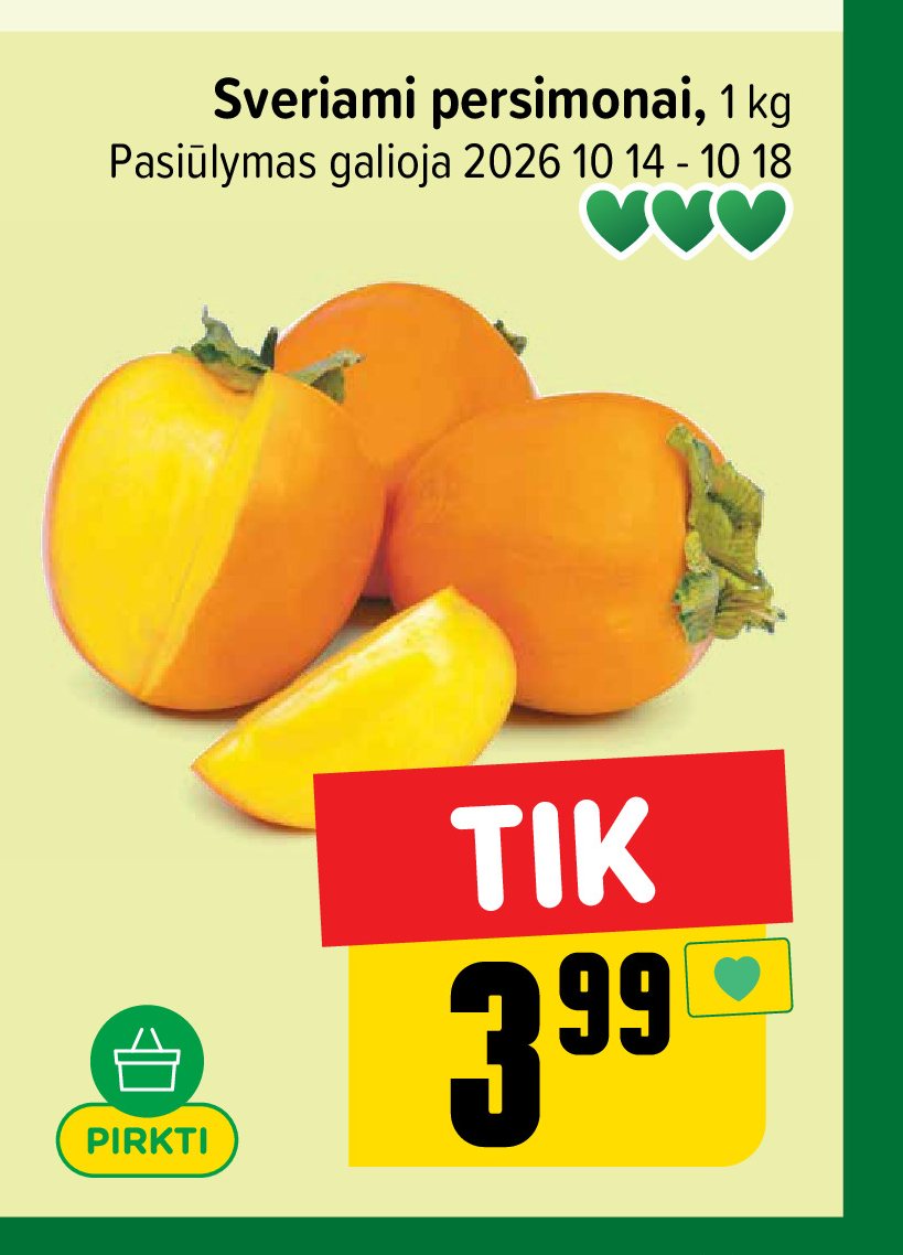 Sveriami persimonai, 1 kg
