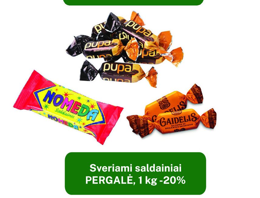 Sveriami saldainiai PERGALĖ, 1 kg