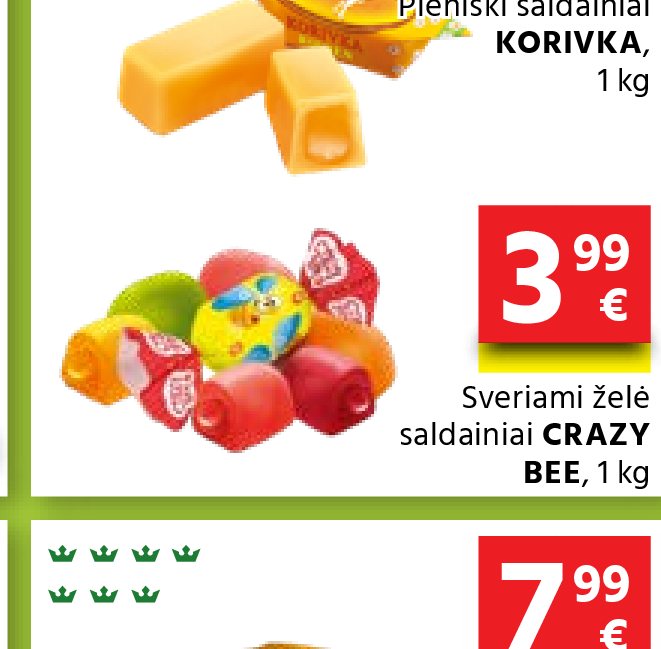 Sveriami želė saldainiai CRAZY BEE, 1 kg