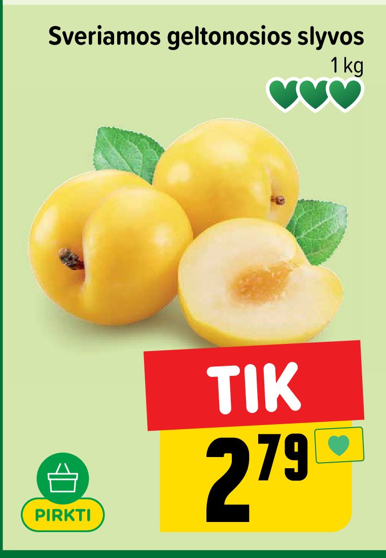 Sveriamos geltonosios slyvos, 1 kg