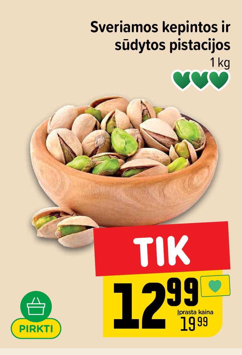 Sveriamos kepintos ir sūdytos pistacijos, 1 kg