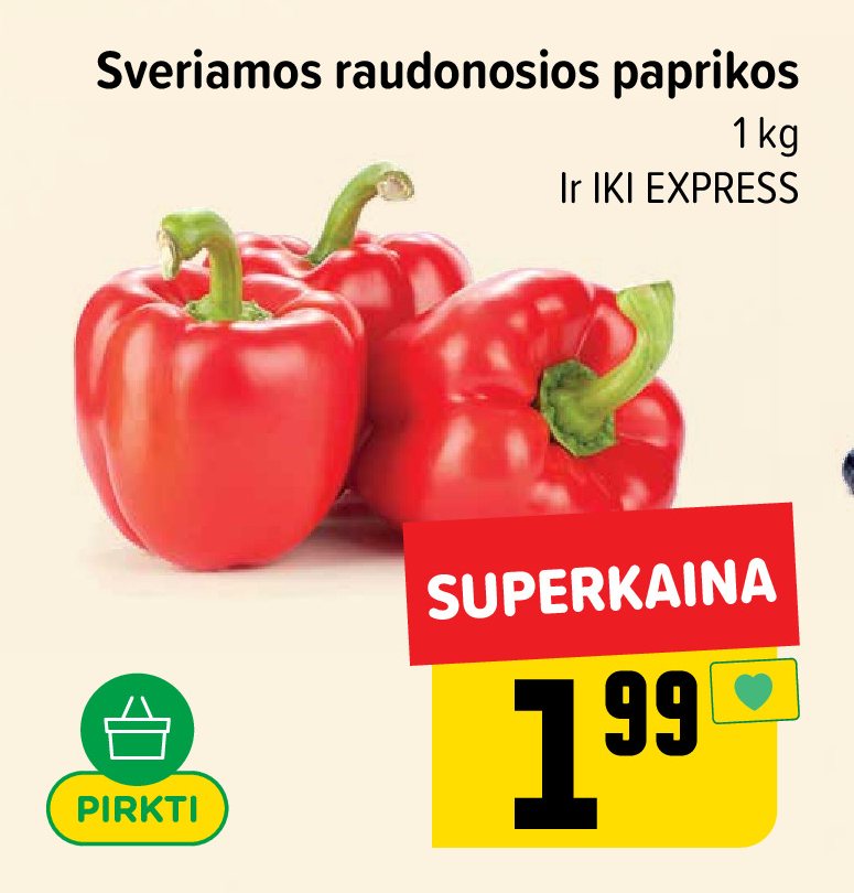 Sveriamos raudonosios paprikos, 1 kg