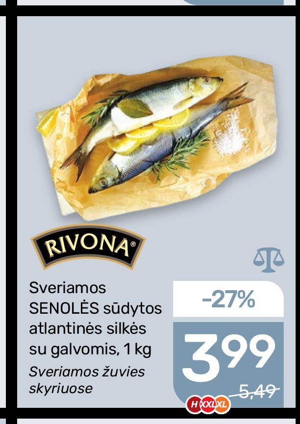 Sveriamos SENOLĖS sūdytos atlantinės silkės su galvomis, 1 kg