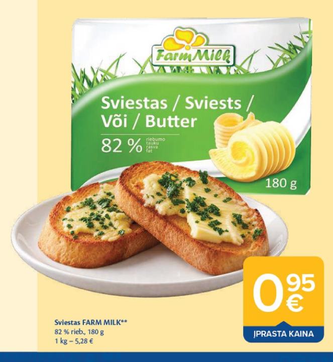 Sviestas FARM MILK, 180 g