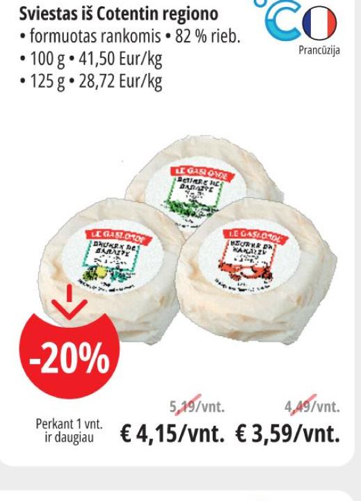 Sviestas iš Cotentin regiono, 100 g