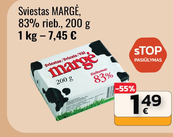 Sviestas MARGĖ, 200 g