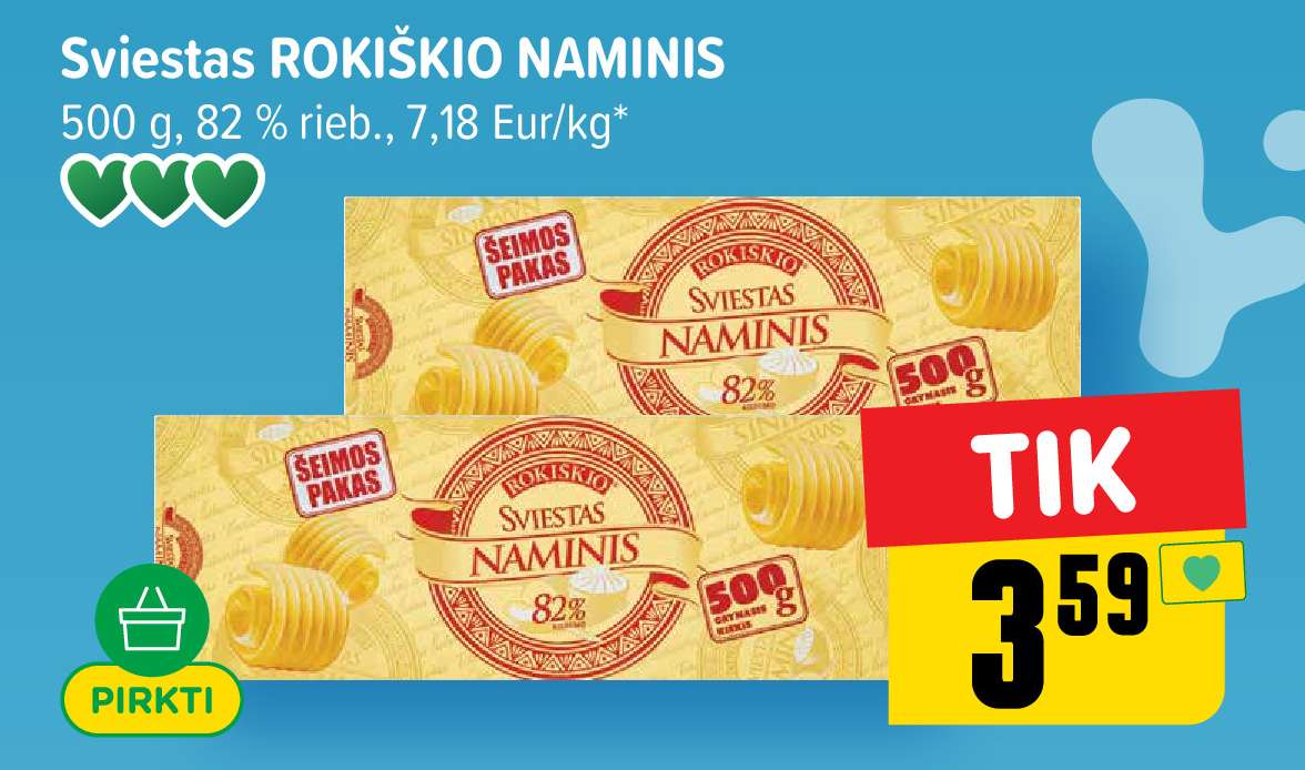 Sviestas ROKIŠKIO NAMINIS, 500 g