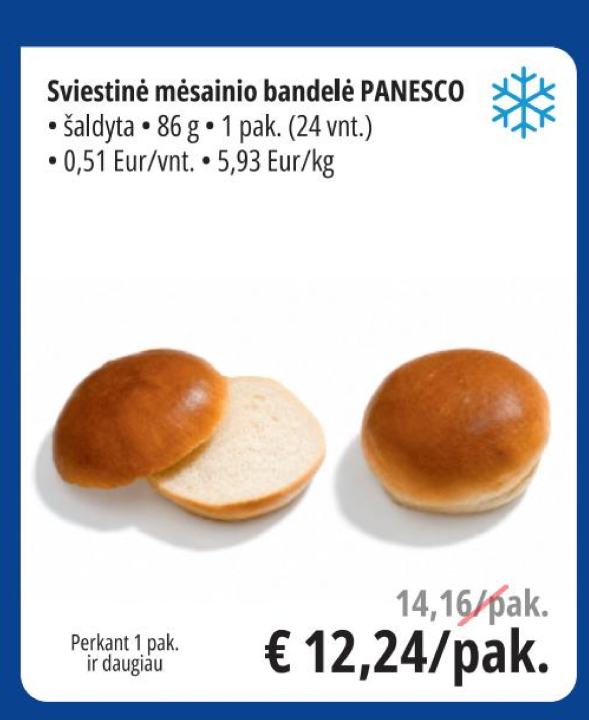 Sviestinė mėsainio bandelė PANESCO, 86 g
