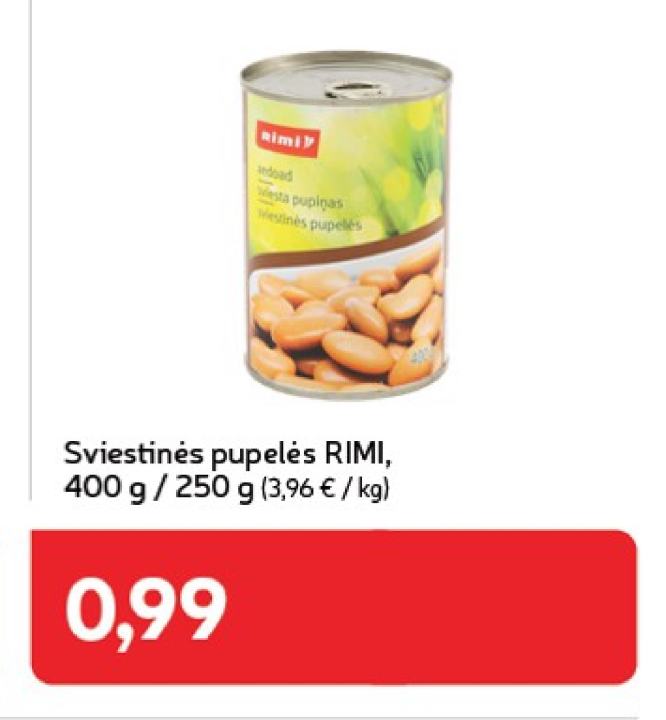 Sviestinės pupelės RIMI, 400 g