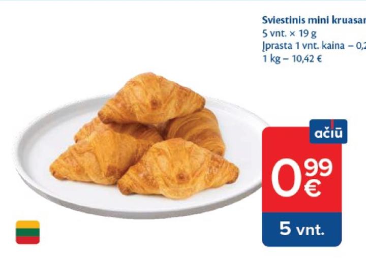 Sviestinis mini kruasanas, 5 vnt