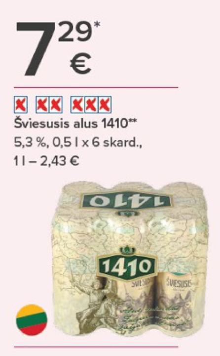Šviesusis alus 1410, 0.5 l