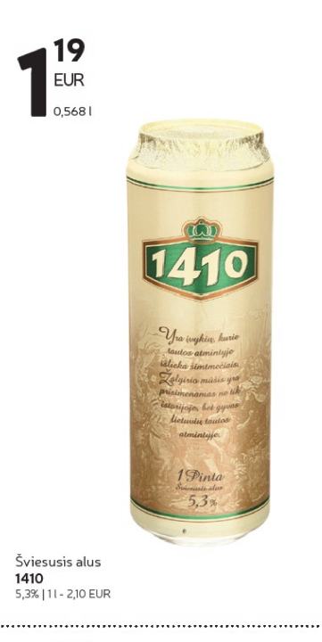 Šviesusis alus 1410, 1 l