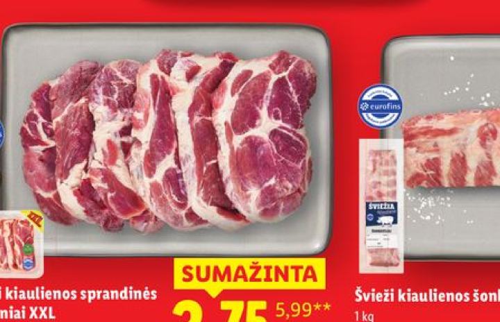 Švieži kiaulienos sprandinės pjausniai XXL, 800 g